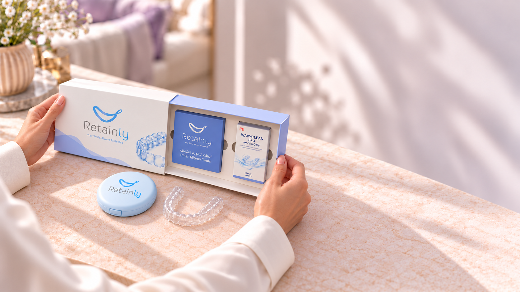 Retainly packaging and contents with the round case